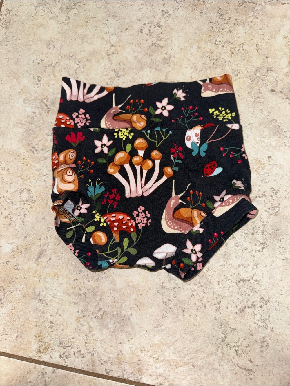 Kids Black Snail & Mushroom Print‎ Bloomers